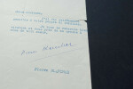 Pierre BLANCHAR - Tapuscrit sign&eacute; adress&eacute; &agrave; Lucienne FAVRE, 26 ao&ucirc;t 1939. Pierre Blanchar
