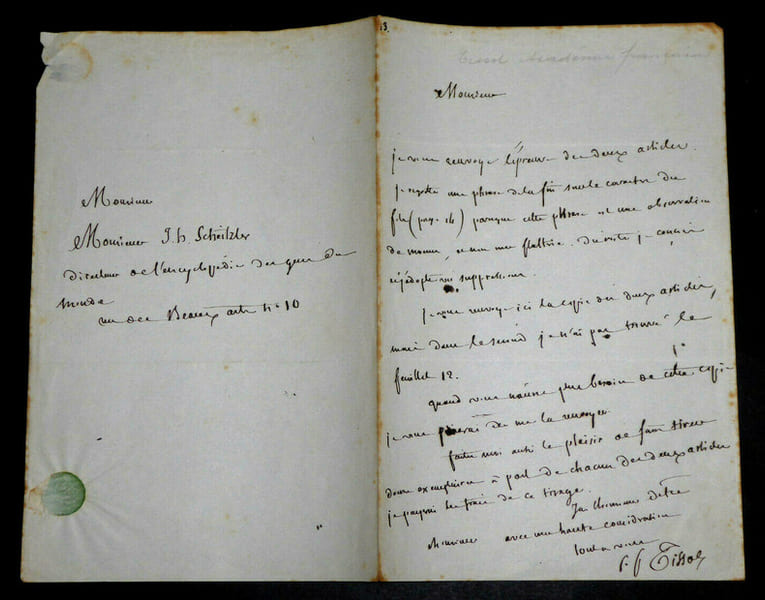 Pierre-Fran&ccedil;ois TISSOT - Lettre autographe sign&eacute;e. Pierre-Fran&ccedil;ois Tissot