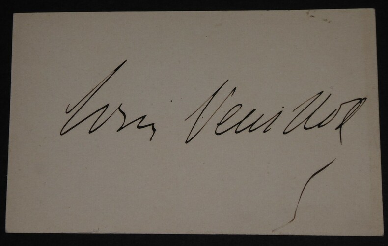 AUTOGRAPHE SUR CARTON. Louis Veuillot