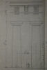 Dessin original sign&eacute; – Sch&eacute;ma montrant l'identit&eacute; des formes et des proportions entre deux &eacute;difices de dimensions tr&egrave;s diff&eacute;rentes. Louis Henri ...