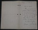 Alfred POIZAT, Homme de lettres - LETTRE AUTOGRAPHE SIGN&Eacute;E, Aubagne, 1921. Alfred POIZAT