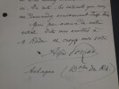 Alfred POIZAT, Homme de lettres - LETTRE AUTOGRAPHE SIGN&Eacute;E, Aubagne, 1921. Alfred POIZAT