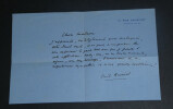 &Eacute;mile HENRIOT, Po&egrave;te - LETTRE AUTOGRAPHE SIGN&Eacute;E A Madame DE HARTING. &Eacute;mile HENRIOT