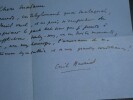 &Eacute;mile HENRIOT, Po&egrave;te - LETTRE AUTOGRAPHE SIGN&Eacute;E A Madame DE HARTING. &Eacute;mile HENRIOT