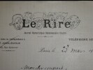LETTRE AUTOGRAPHE SIGN&Eacute;E, JOURNAL LE RIRE, PARIS 1908. Cl&eacute;ment Vautel