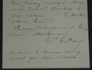 Edmond LE BŒUF - LETTRE AUTOGRAPHE SIGN&Eacute;E - Paris - 1879. Edmond LE BŒUF
