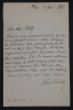 Pierre BERTON, Ecrivain - LETTRE AUTOGRAPHE SIGN&Eacute;E DE REMERCIEMENTS A WOLF, 1869. Pierre BERTON