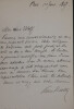 Pierre BERTON, Ecrivain - LETTRE AUTOGRAPHE SIGN&Eacute;E DE REMERCIEMENTS A WOLF, 1869. Pierre BERTON