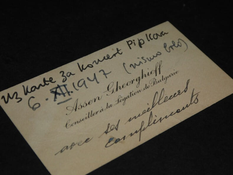GHEORGHIEFF Assen - CARTE DE VISITE AUTOGRAPHE SIGN&Eacute;E, L&Eacute;GATION DE BULGARIE 1947. Assen Gheorghieff