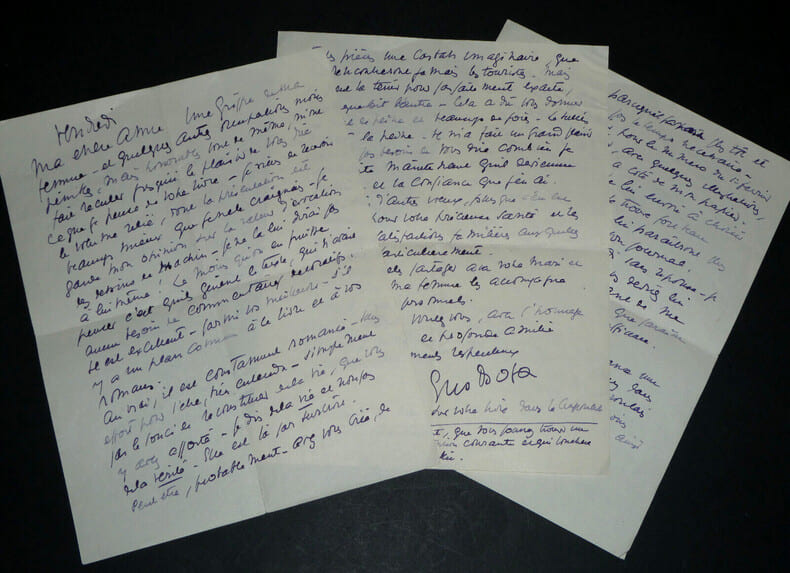 Gus BOFA - LETTRE AUTOGRAPHE SIGN&Eacute;E "Ma ch&egrave;re amie", 3 pages. Gus BOFA
