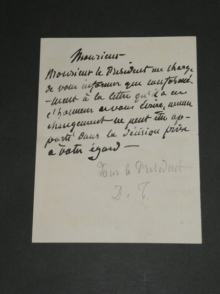 Pierre PUVIS de CHAVANNES - Lettre autographe sign&eacute;e de ses initiales au crayon. Pierre PUVIS de CHAVANNES