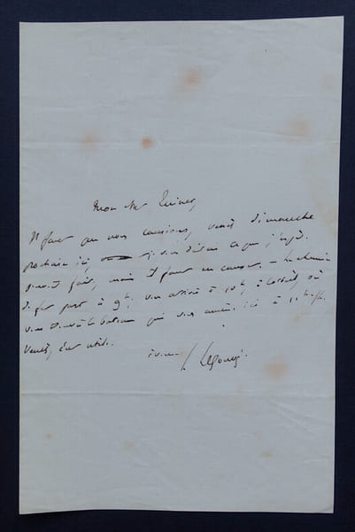 Ernest LEGOUV&Eacute; - LETTRE AUTOGRAPHE SIGN&Eacute;E. Ernest LEGOUV&Eacute;