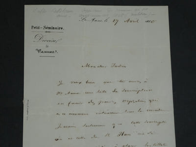 Abbé Aimé LE BLANC - LETTRE AUTOGRAPHE SIGNÉE À Désiré JARDIN - 1850