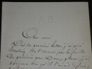 BELOT Adolphe - LETTRE AUTOGRAPHE SIGNEE Monogramme gauffr&eacute;. Adolphe Belot