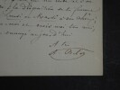 BELOT Adolphe - LETTRE AUTOGRAPHE SIGNEE Monogramme gauffr&eacute;. Adolphe Belot
