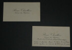 Ren&eacute; THUILLIER - 2 Cartes de visite dont 1 autographe - La Vie maladive de Moli&egrave;re. Ren&eacute; THUILLIER