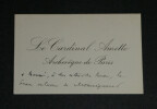 L&eacute;on Adolphe AMETTE, &Eacute;v&ecirc;que - CARTE DE VISITE AUTOGRAPHE &Agrave; MAURICE LANDRIEUX. L&eacute;on Adolphe AMETTE