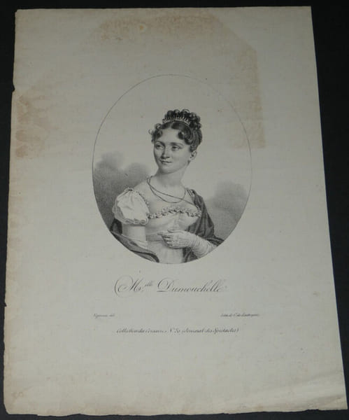 Charles de LASTEYRIE Lithographie Melle DUMOUCHELLE n&deg;30 Journal des spectacles. Charles de Lasteyrie
