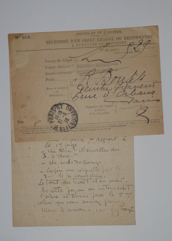 BONFILS Robert - LETTRE AUTOGRAPHE SIGNEE, JUIN 1916. Robert Bonfils