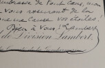 Ars&egrave;ne LAMBERT - CARTE DE VISITE AUTOGRAPHE SIGN&Eacute;E. Ars&egrave;ne LAMBERT