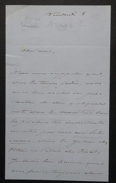 Alfred ARAGO - LETTRE AUTOGRAPHE SIGN&Eacute;E. Alfred ARAGO