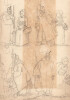 Dessin au crayon, on ne cause pas sous les armes, ann&eacute;es 1910/40. 