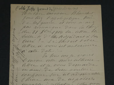Abbé Joffre - Lettre autographe signée à Mr Blanchot - GUERRE 14/18 - 4 pages