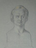Dessin au crayon - buste de Victor HUGO - attribu&eacute; &agrave; David d'ANGERS - XIX&egrave;me. David d'Angers (attribu&eacute; &agrave;)