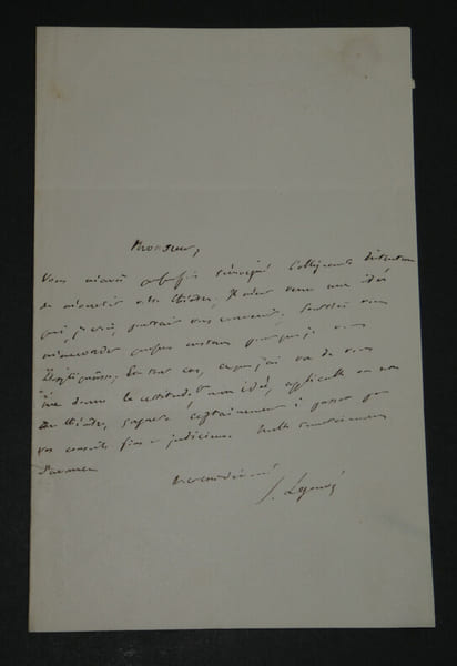 Ernest LEGOUV&Eacute;, &Eacute;crivain fran&ccedil;ais - LETTRE AUTOGRAPHE SIGN&Eacute;E &Agrave; DELESTRE-POIRSON. Ernest LEGOUV&Eacute;