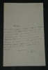Ernest LEGOUV&Eacute;, &Eacute;crivain fran&ccedil;ais - LETTRE AUTOGRAPHE SIGN&Eacute;E &Agrave; DELESTRE-POIRSON. Ernest LEGOUV&Eacute;