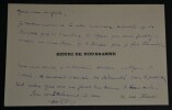 Henri de NOUSSANNE, Journaliste - CARTE DE VISITE AUTOGRAPHE SIGN&Eacute;E. Henri de NOUSSANNE