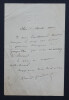 Edmond GONDINET - Lettre autographe sign&eacute;e avec monogramme gaufr&eacute;. Edmond GONDINET