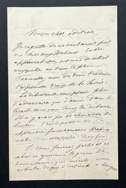Emilien PACINI, Libr&eacute;ttiste - LETTRE AUTOGRAPHE SIGN&Eacute;E DE 2 PAGES. Emilien PACINI