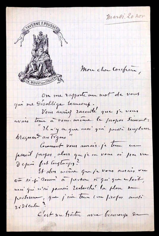 Georges THI&Eacute;BAUD, Journaliste - LETTRE AUTOGRAPHE SIGN&Eacute;E. Georges THI&Eacute;BAUD