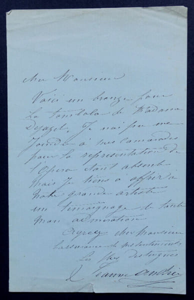 Jeanne Andr&eacute; - LETTRE AUTOGRAPHE SIGN&Eacute;E. Jeanne Andr&eacute;