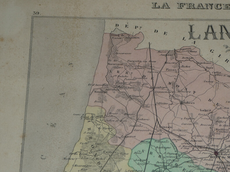 Lithographie couleur, Les landes, dress&eacute; Vuillemin, Graveur DYONNET, 1876. Vuillemin ; DYONNET