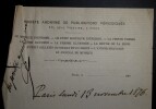 CLAUDIN Gustave - LETTRE AUTOGRAPHE SIGNEE, PARIS, 1876. Gustave Claudin