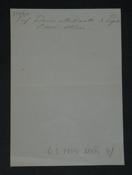 Federico Maldarelli - Peintre - Lignes de texte autographes sign&eacute;es. Federico Maldarelli