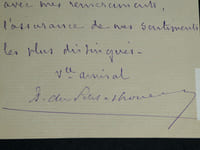 Vice Amiral Abel Bergasse du Petit-Thouars - Lettre autographe signée - 1884