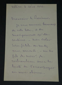 Vice Amiral Abel Bergasse du Petit-Thouars - Lettre autographe signée - 1884