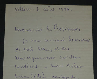 Vice Amiral Abel Bergasse du Petit-Thouars - Lettre autographe signée - 1884