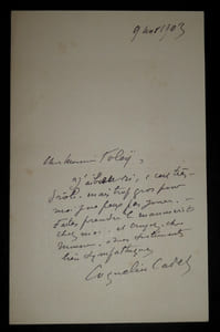 COQUELIN CADET - LETTRE AUTOGRAPHE SIGNÉE À Charles FOLEY, 1903