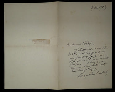 COQUELIN CADET - LETTRE AUTOGRAPHE SIGNÉE À Charles FOLEY, 1903