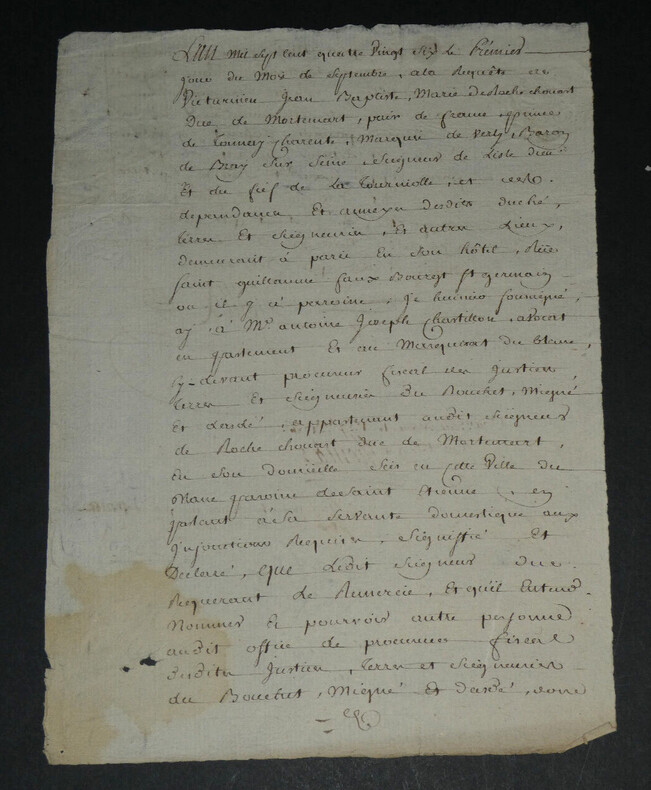 Victurnin-Jean-Baptiste de Rochechouart - ACTE SIGN&Eacute;E, 1786. Victurnin-Jean-Baptiste de Rochechouart