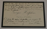 Georges Henri HALPHEN - CARTE DE VISITE AUTOGRAPHE SIGN&Eacute;E DE REMERCIEMENTS. Georges Henri HALPHEN