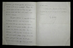 LETTRE AUTOGRAPHE SIGN&Eacute;E &Agrave; Louis ARTUS, 31 novembre 1922. Georges Goyau