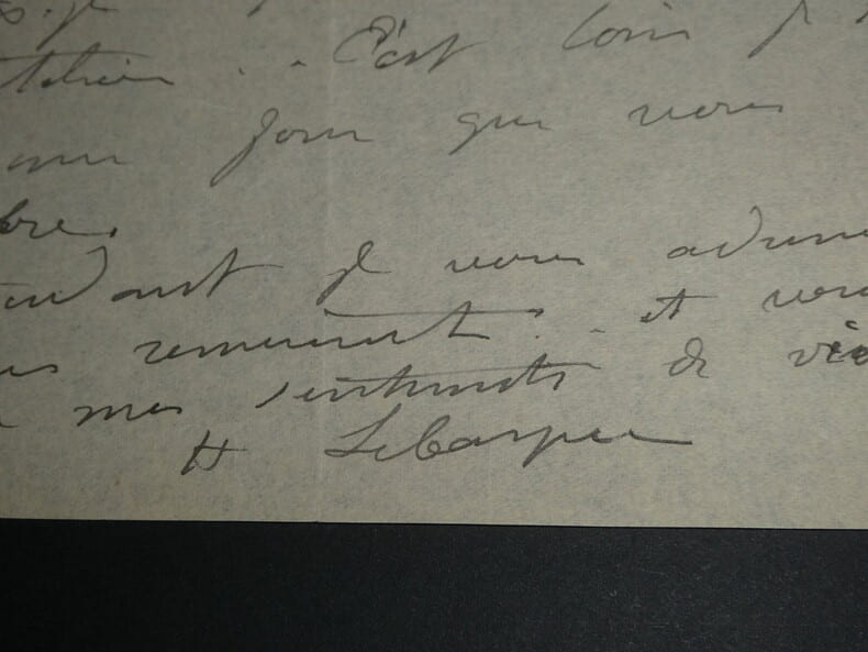 Henri Lebasque - Lettre autographe sign&eacute;e remerciement et invitation - 1920. Henri Lebasque