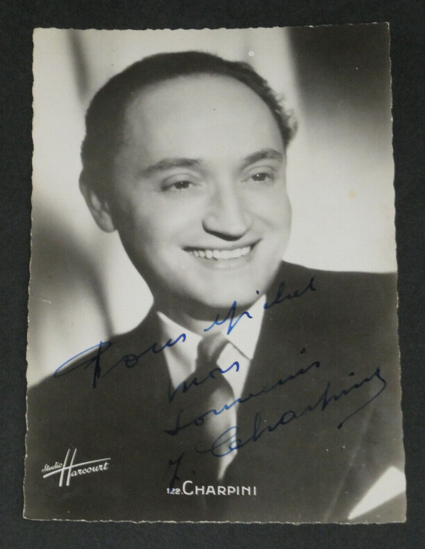 Charpini - Carte postale photographique sign&eacute;e et d&eacute;dicac&eacute;e, Studio Harcourt. Charpini