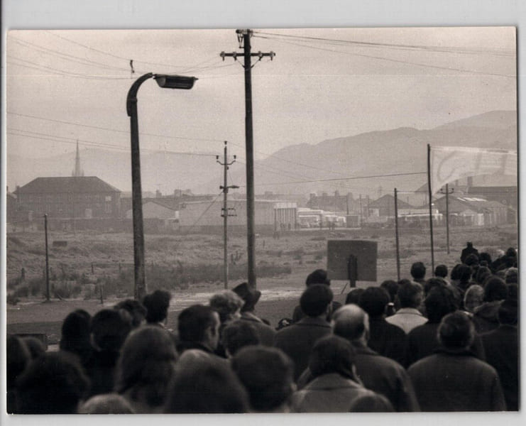 Photographie d'une manifestation en Irlande du nord-f&eacute;vrier 1972 "Bloody Sunday". 