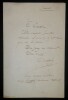 LETTRE AUTOGRAPHE SIGN&Eacute;E. Lionnet, Anatole